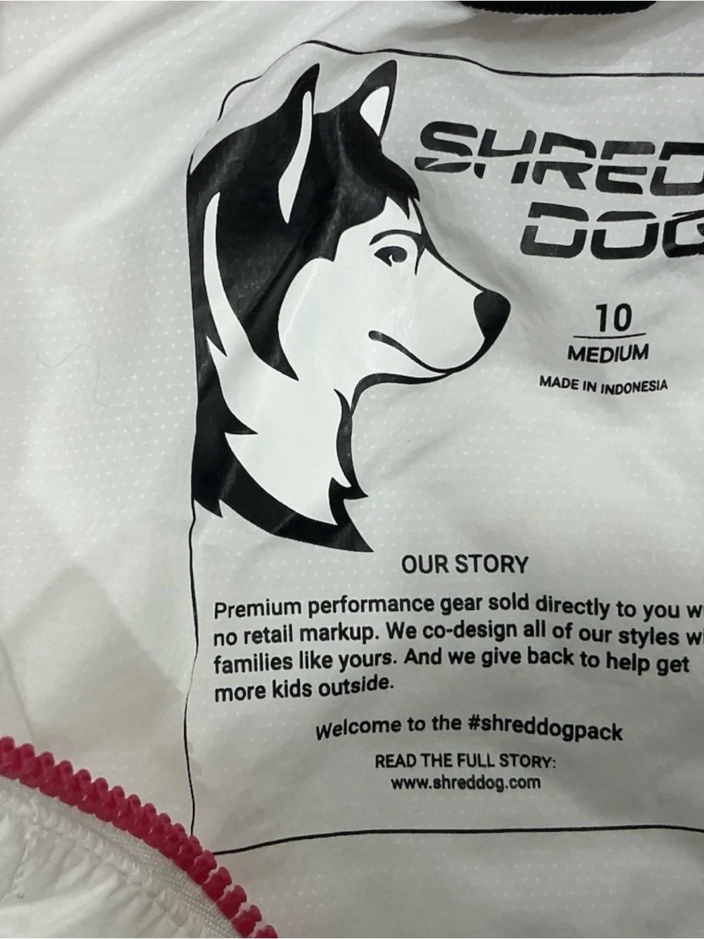 Shred Dog Jacket Girls Medium 10 Pink White Thinsulated Packable Oudoor Puffer